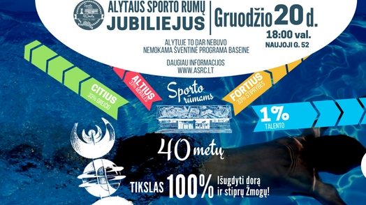Alytaus sporto rūmų jubiliejų švęs visas miestas Alytaus sporto rūmų jubiliejų švęs visas miestas