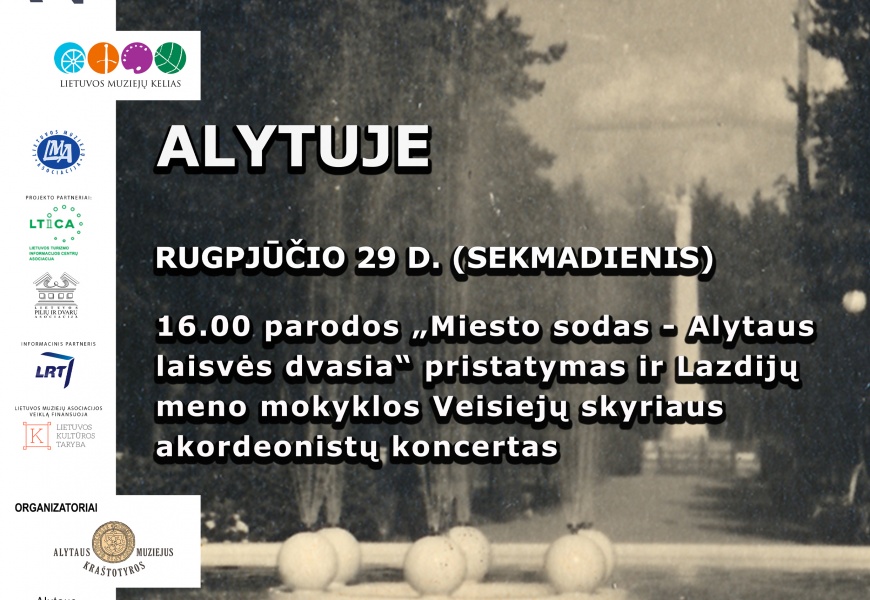 Lietuvos muziejų kelio stotelė Alytaus miesto sode – jau sekmadienį