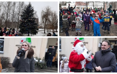 Jurgiškių bendruomenė pirmą kartą įžiebė savo Kalėdų eglę