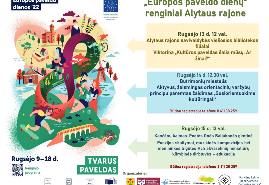 Renginiai Europos paveldo dienoms Alytaus rajone: nuo orientacinio žaidimo iki kūrybinių dirbtuvių