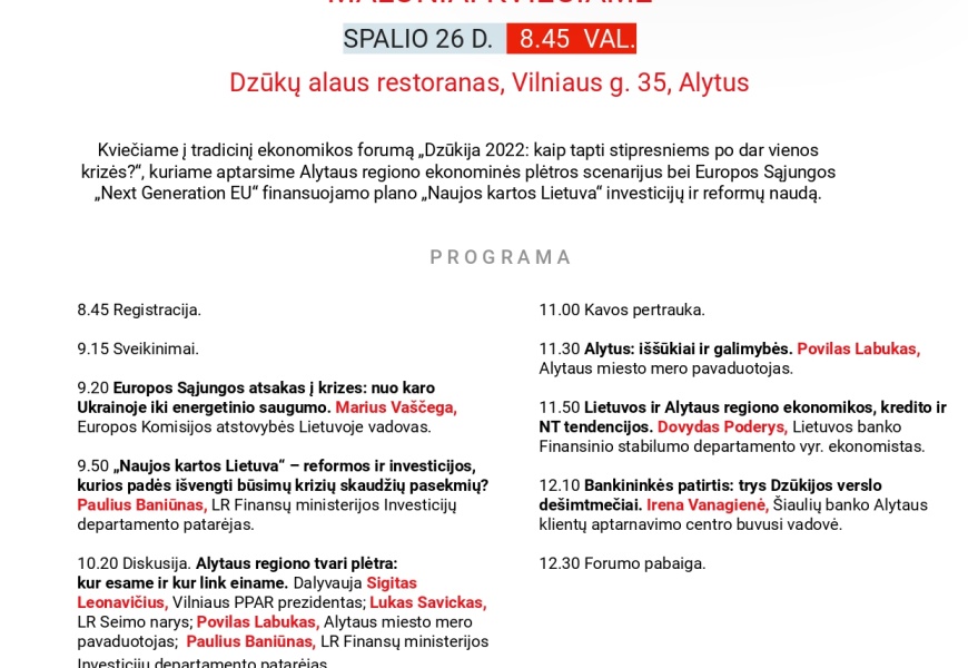 IQ forume Alytuje – apie globalius ir vietos iššūkius regiono verslui