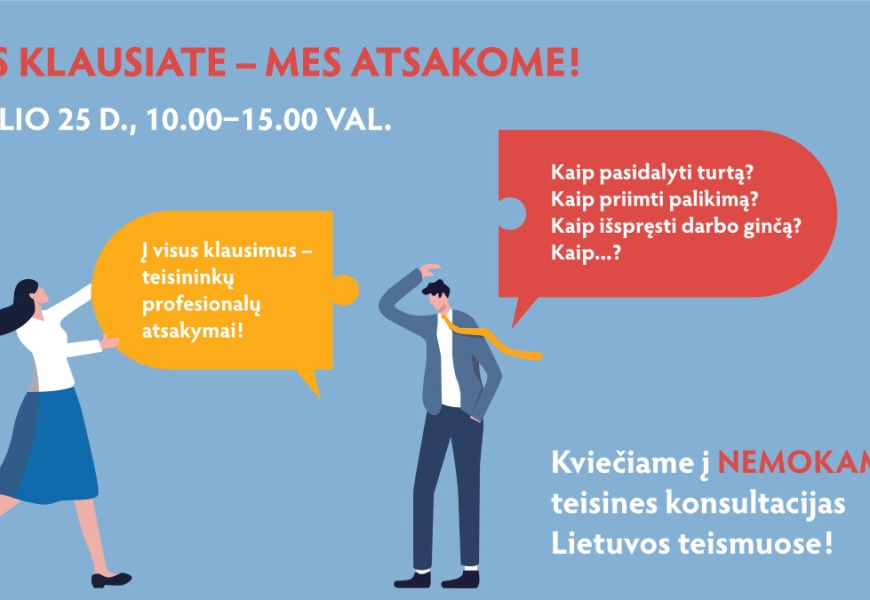 Gyventojams – išskirtinė proga į teisininkus kreiptis nemokamai Gyventojams – išskirtinė proga į teisininkus kreiptis nemokamai