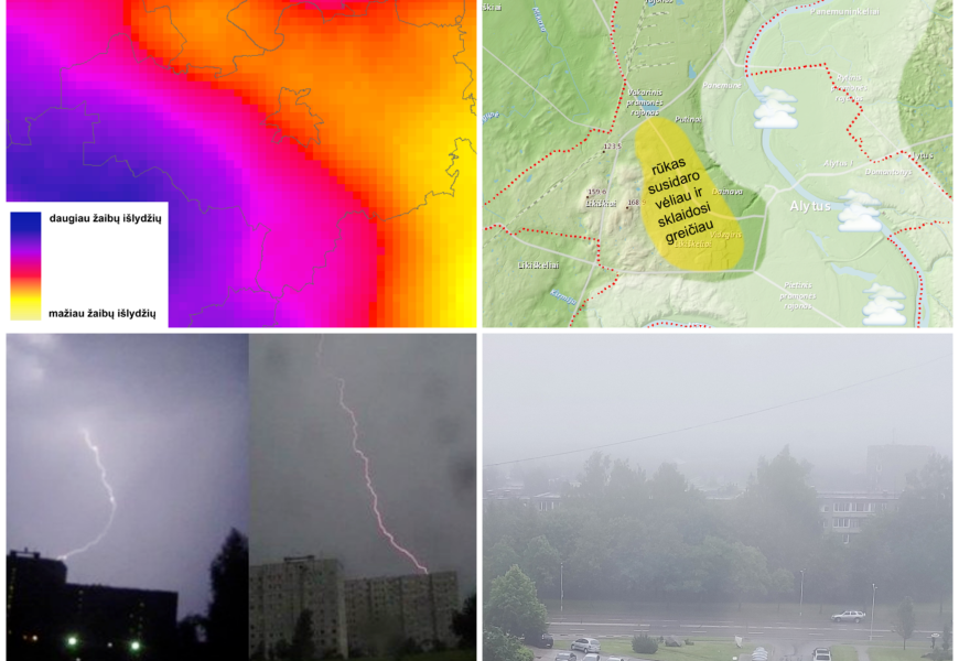 Kuriame Alytaus mikrorajone žaibuoja daugiausiai ir kur rūkas tvyro ilgiausiai?
