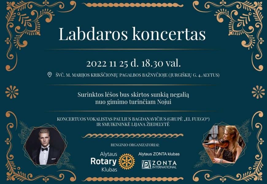 Kviečia į labdaros koncertą: surinktas lėšas skirs sunkią negalią turinčiam Nojui Kviečia į labdaros koncertą: surinktas lėšas skirs sunkią negalią turinčiam Nojui