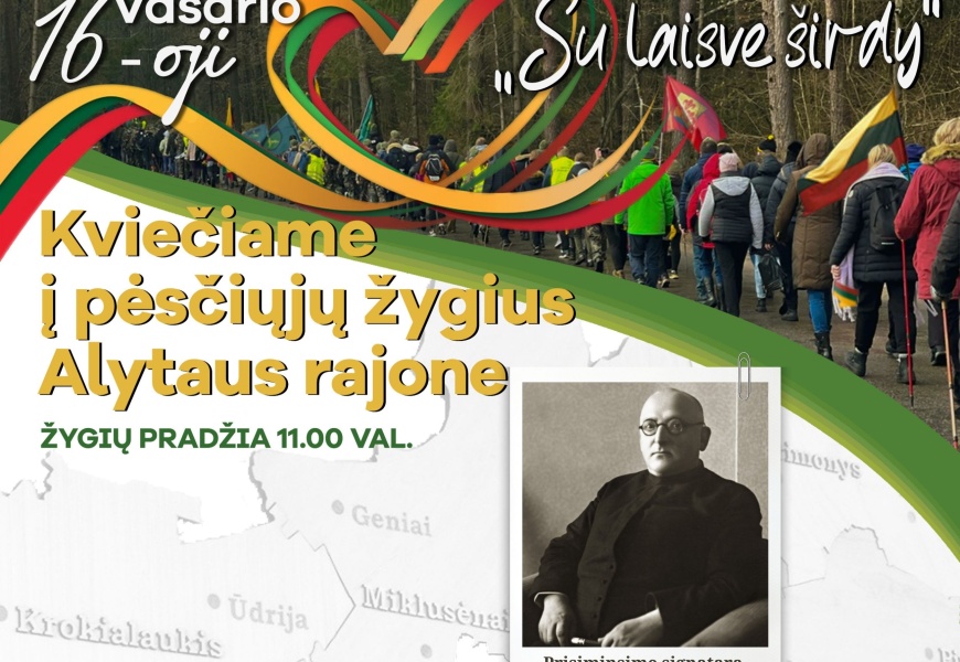 Vasario 16-osios žygyje prisiminsime Daugų krašto istoriją ir signatarą Vladą Mironą