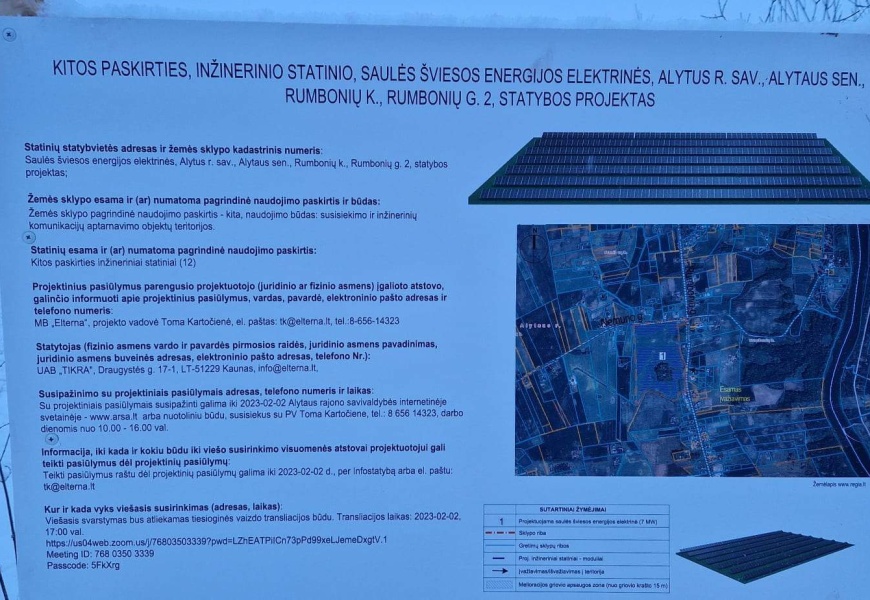Alytaus rajone bus statoma saulės elektrinė: jos kaimynystė gyventojams kelia susirūpinimą