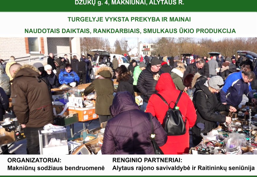 Šį sekmadienį Makniūnuose jau 20-tas bagažinių turgelis!