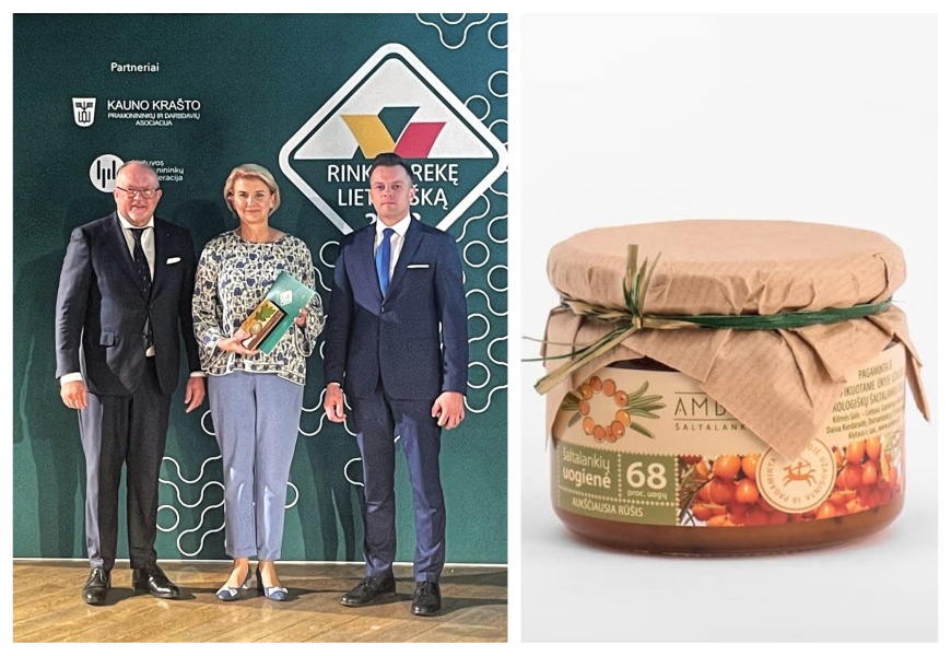 Alytaus rajone gaminama šaltalankių uogienė pasipuošė auksu