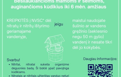 Nėščiosios ir kūdikius auginantys gyventojai turi galimybę užsakyti nemokamą šulinio arba gręžinio vandens ištyrimą