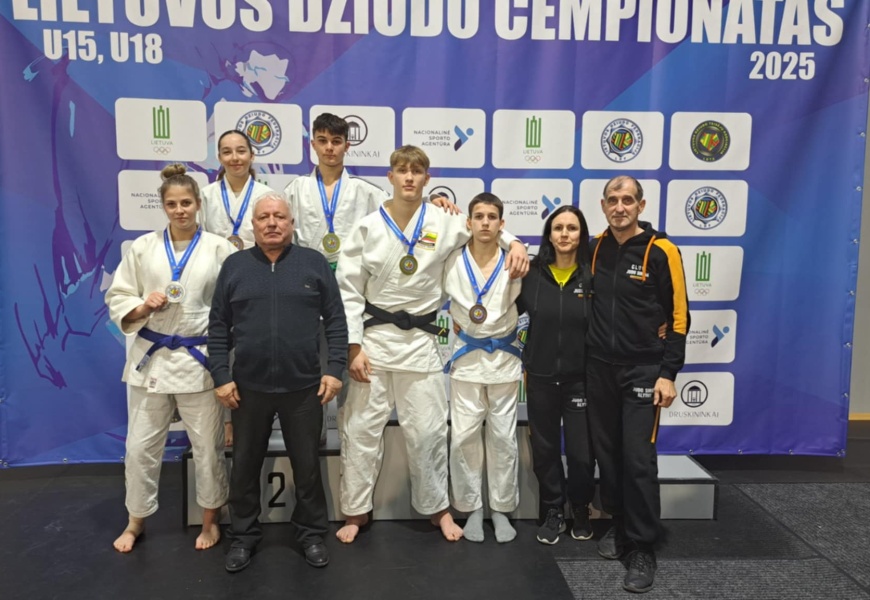 Jaunųjų Alytaus dziudistų laimikis Lietuvos čempionate – šeši medaliai