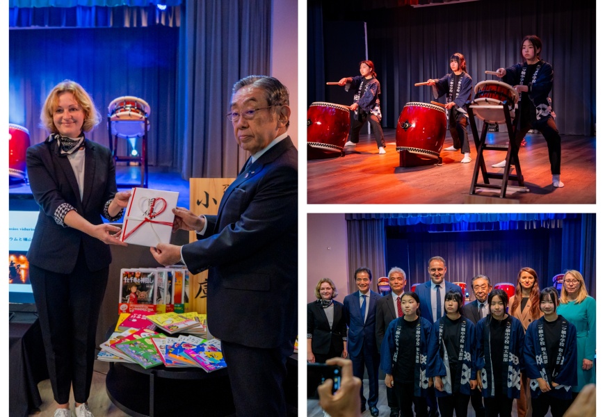 Japonijos dovana Alytui – Jotvingių gimnazijoje skambėjo Taiko būgnai