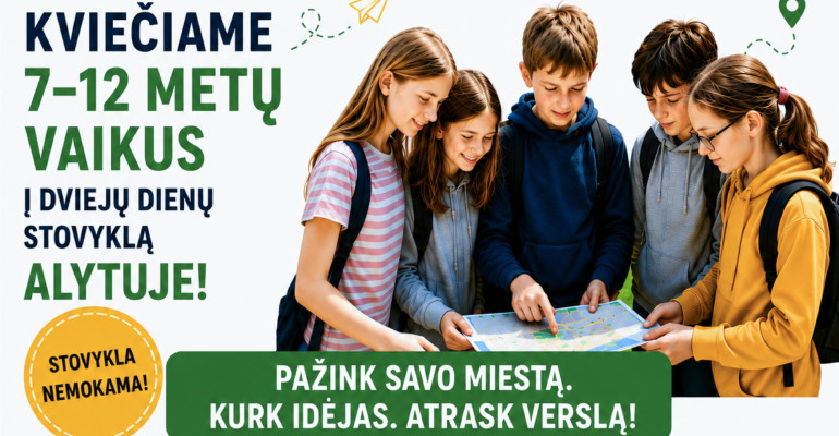 7–12 metų vaikai kviečiami į nemokamą stovyklą Alytuje