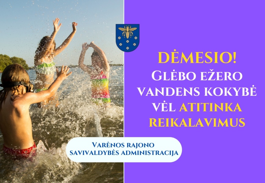 Glėbo ežero vandens kokybė vėl atitinka reikalavimus