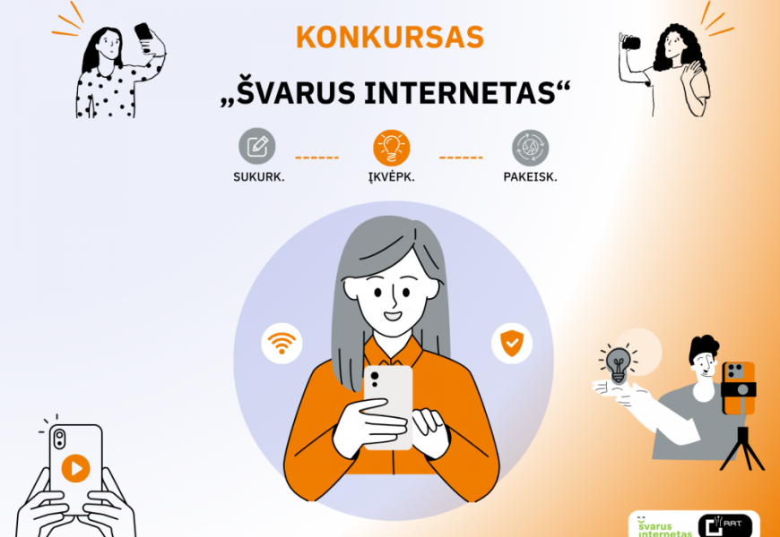 Moksleiviai kviečiami kurti vaizdo klipus apie saugų internetą – prizai sieks iki 500 eurų