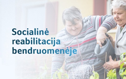 Institucijos pateikta iliustracija apie socialinę reabilitaciją bendruomenėje