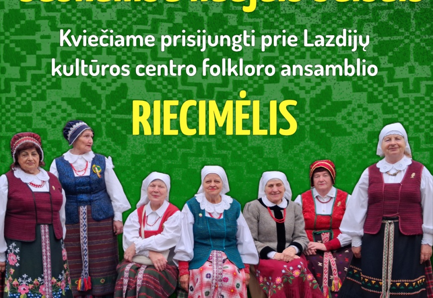 Kviečiame prisijungti prie Lazdijų kultūros centro folkloro ansamblio „Riecimėlis“ Kviečiame prisijungti prie Lazdijų kultūros centro folkloro ansamblio „Riecimėlis“