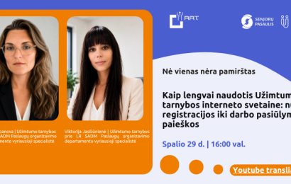 Spalio 29 d. 16 val. paskaitos afiša: Agnė Lobanova ir Viktorija Jasiliūnienė