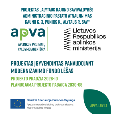Pasirašyta projekto „Alytaus rajono savivaldybės administracinio pastato atnaujinimas Kauno g. 3, Punios k., Alytaus r. sav.“ sutartis